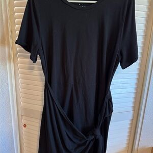 Black Tie-Front Dress